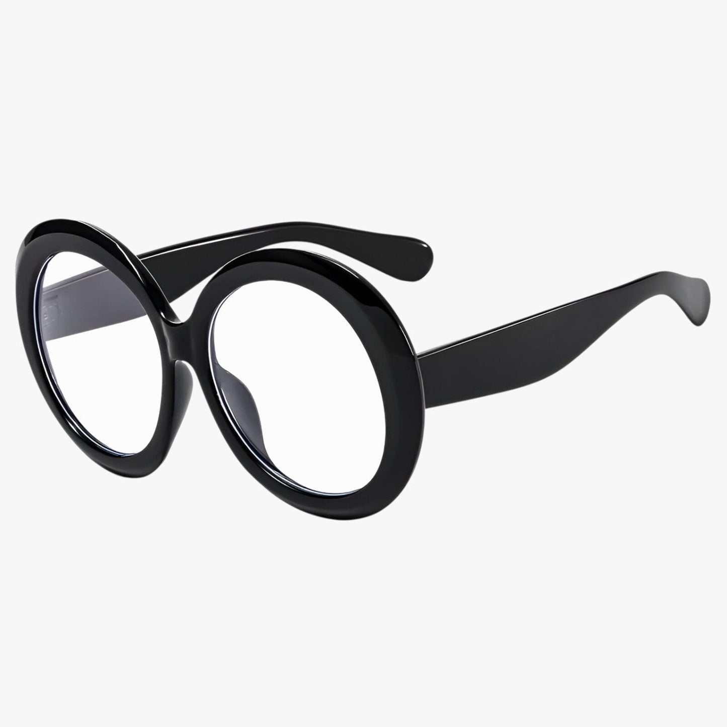 Occhiali da Sole Rotondi Oversize Lusso Donna - Protezione UV400 - C6 Nero Trasparente Come nella foto - Fashion Sunglasses occhiali occhiali sole oversize rotondi Round Sun Glasses sole sun glasses sunglasses - Concept Palermo