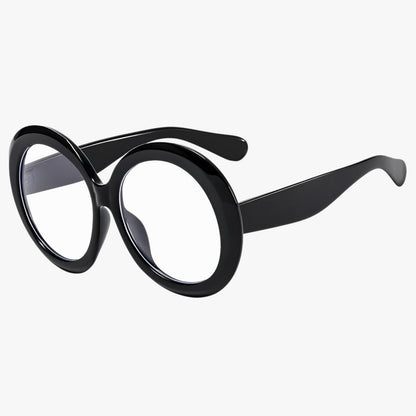 Occhiali da Sole Rotondi Oversize Lusso Donna - Protezione UV400 - C6 Nero Trasparente Come nella foto - Fashion Sunglasses occhiali occhiali sole oversize rotondi Round Sun Glasses sole sun glasses sunglasses - Concept Palermo