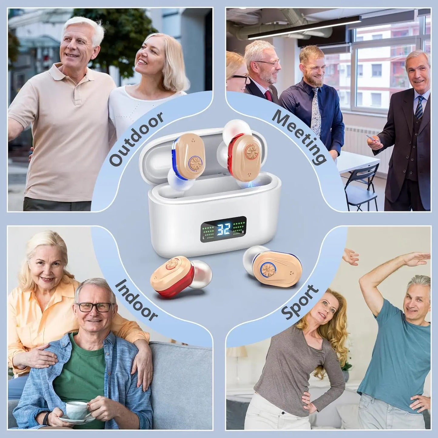 Draadloos mini-hoortoestel met geluidsreductie – HearMax