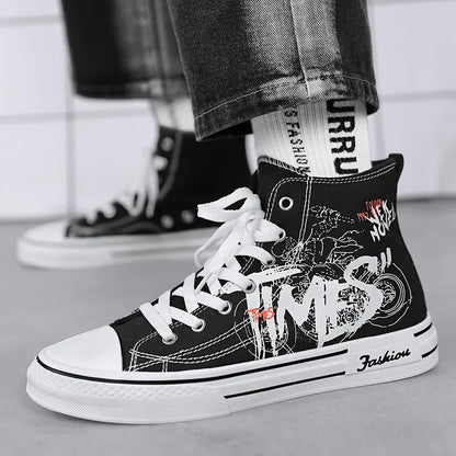 Solvire Herren Canvas High-Top Sneaker mit Schnürung