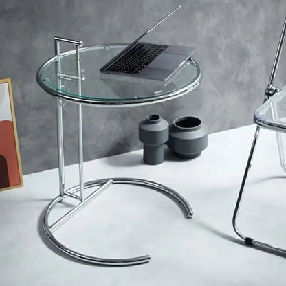 Solvane - Glazen Salontafel Met RVS Onderstel
