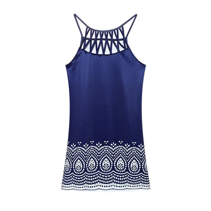 Zomer-tuniek jurk met etnische print en spaghettibandjes – Kiara