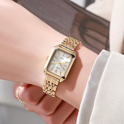Seriva Quarzuhr – Rechteckige Damenarmbanduhr mit Metallarmband