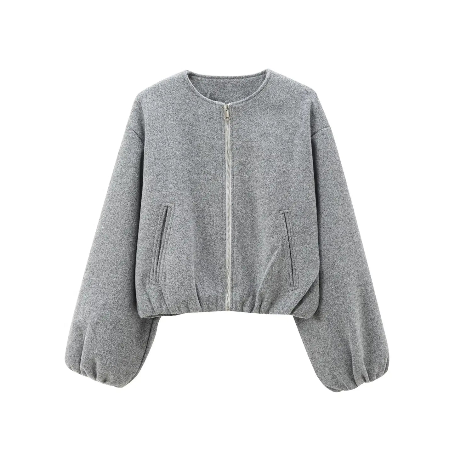 Fioréne | Dames Grijze Bomberjas – Losse Fit & Comfortabel