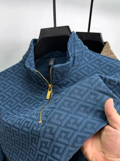 GeoJacquard® Pullover Style Full-Sleeve Shirt by JesseVance Milan