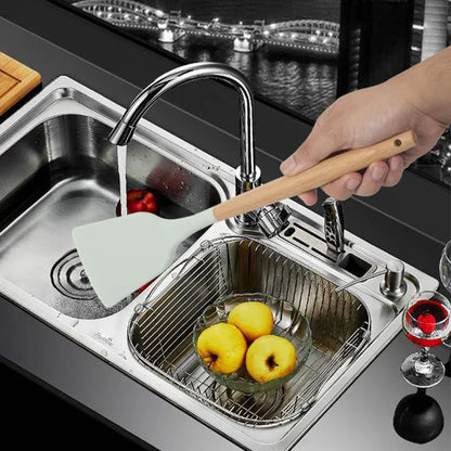 ChefEase – 12-Piece Silicone Kitchen Utensil Set with Wooden Handles