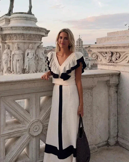 Sabrina - Ensemble robe à volants élégant