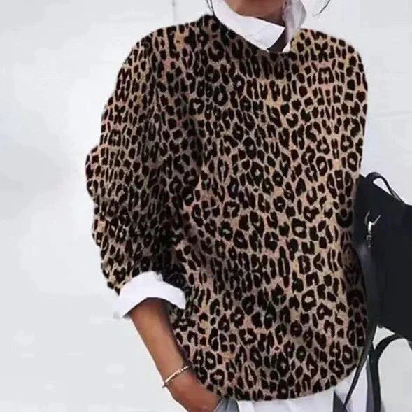 Women’s Elegant Printed Spring Sweater – Lightweight Chic Knit Jumper