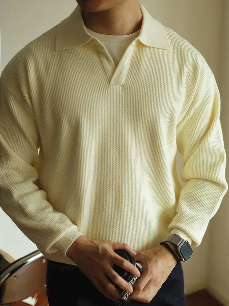 Adrián | Jersey tipo polo de punto casual