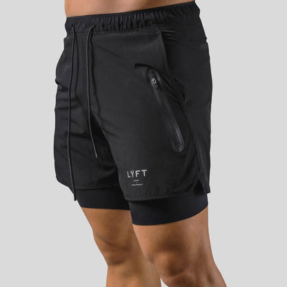 Mauro - Dual Layer Workout Short ajusté élégant avec couche extérieure respirante