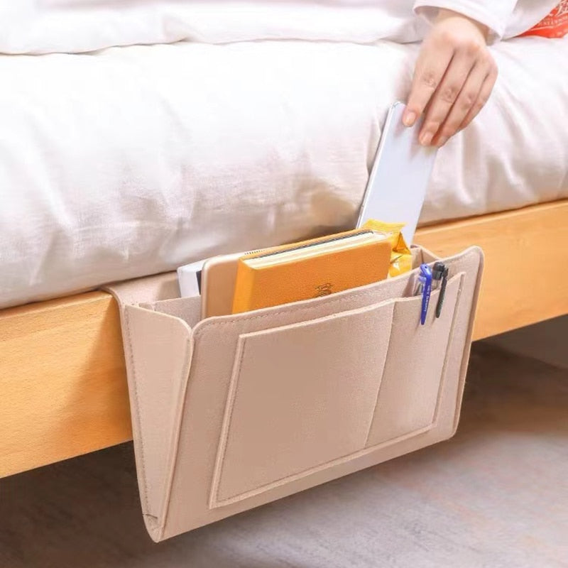 Hängende Aufbewahrungstasche aus Filz für Bett, Sofa und Schreibtisch