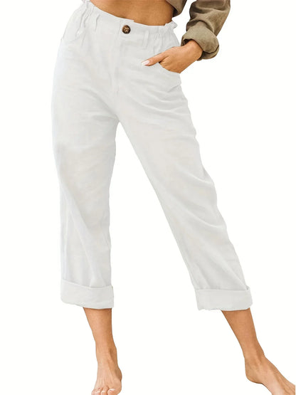 Amalia - Damen Baumwolle Cropped Hose