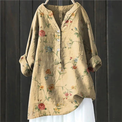 Coralie | Camicetta Floreale Con Scollo A V Da Donna | Manica Lunga
