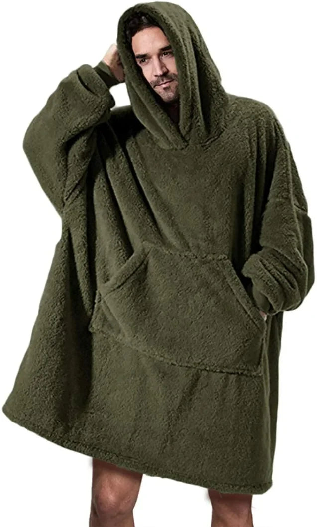 Oversized flanellfleece-tröja för damer och herrar – FleeceHaven