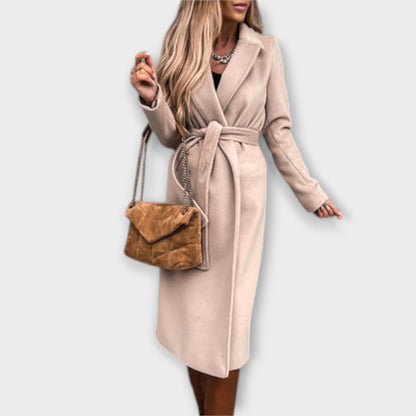 Eliza | Elegantne pikk mantel vööga