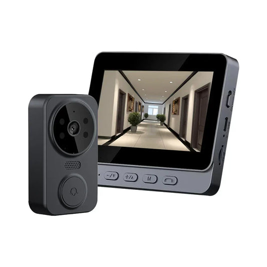 Draadloze Video Deurbel met 4,3" IPS Scherm & Nachtzicht
