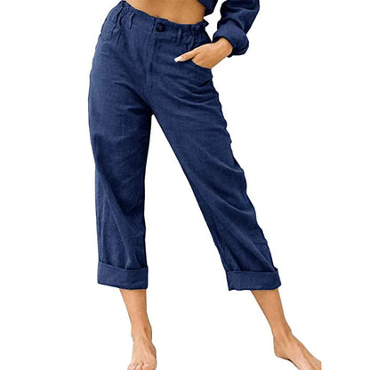 Amalia - Damen Baumwolle Cropped Hose