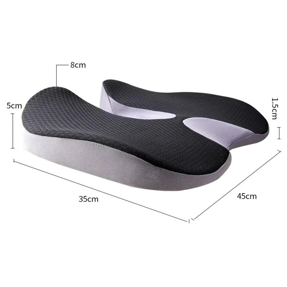 Luxora Ergonomic Memory Foam Seat Cushion, Non Slip for Office Chair & Car Seat