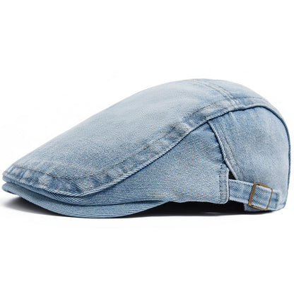 Men's Stonewash Denim Driver Cap in Cloud Blue | Aluvema