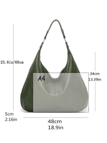 Retro Large Capacity Soft Leather Tote