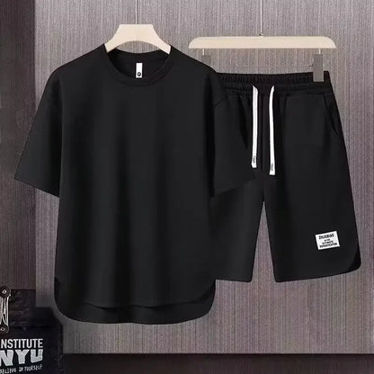 Męski komplet dresowy na lato – T-shirt z krótkim rękawem i szorty z kieszeniami