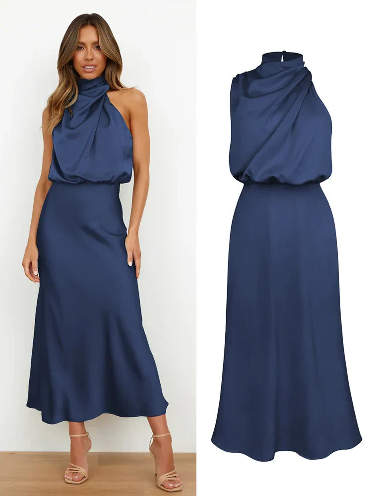Damen Elegantes Asymmetrisches Kleid | Midi