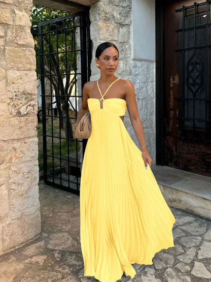 Nina | Stylish Pleated Maxi Dress