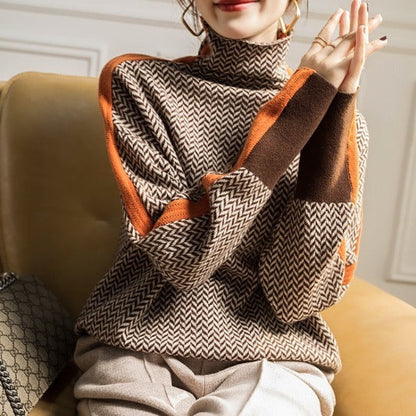 Bella | Women Luxe Herringbone golf sweater