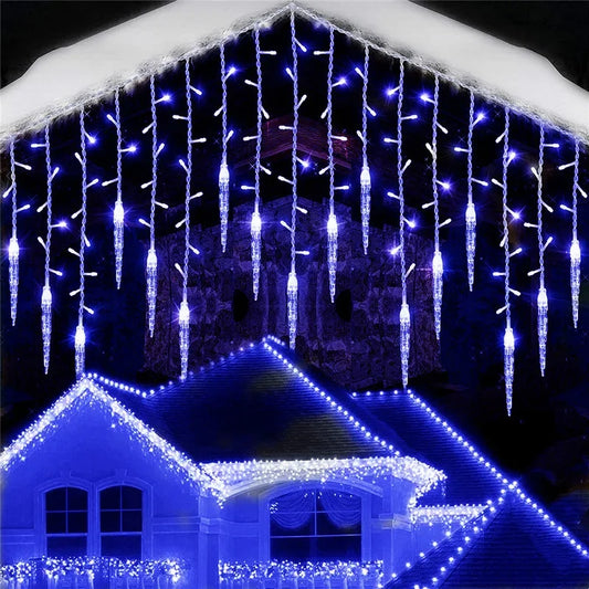 LED IJspegels Lichtsnoer | 8 Modi | Winter-Festoon Gordijn | Kerst- & Nieuwjaarsdecoratie 2025 | EU-Stekker