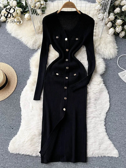 Corazón™ Knitted midi dress with button closure