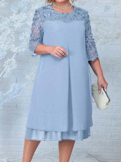 Floral besticktes Kleid in Übergröße