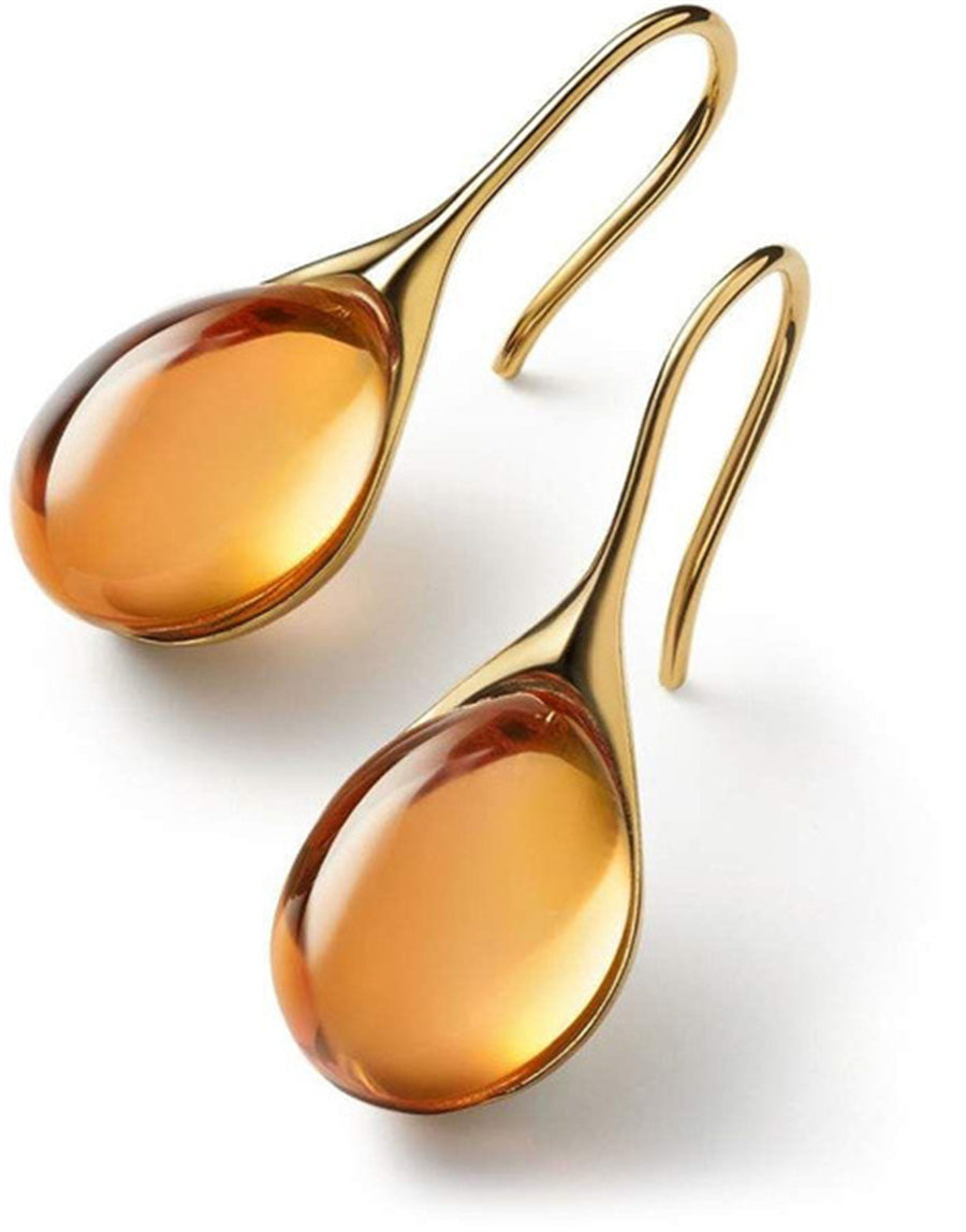Earrings with Oval Glass Stones for Women