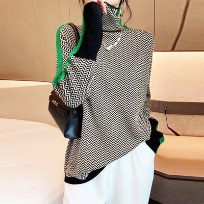 Bella | Women Luxe Herringbone golf sweater