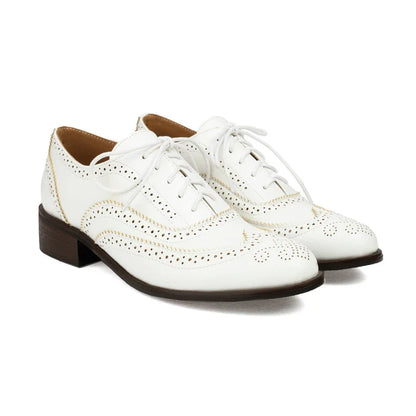 Women’s Oxford Brogue Shoes | Vintage-Inspired with Low Heel