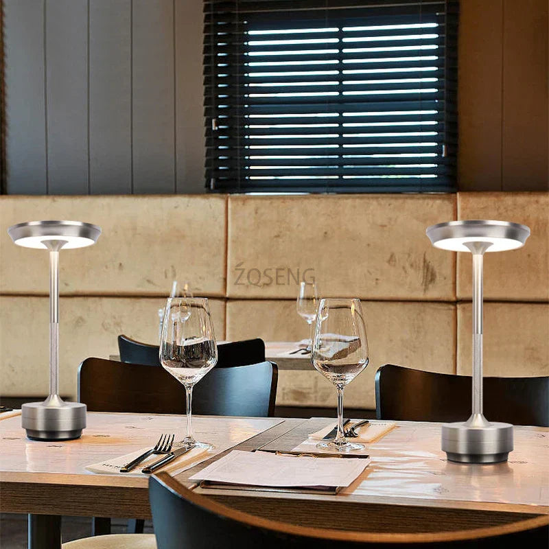 Draadloze LED Tafellamp Oplaadbaar Touch Sensor Nachtlamp Restaurant Hotel Sfeerverlichting Bureau Lamp