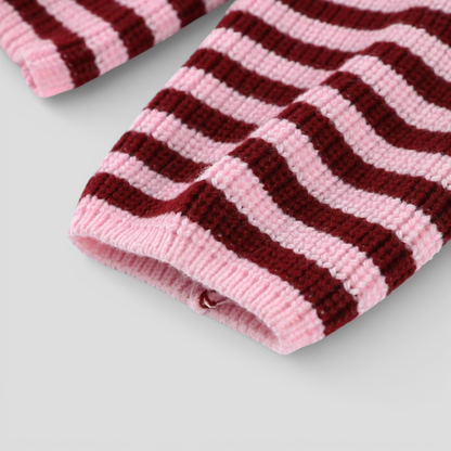 Pull Femme à Rayures Col Roulé