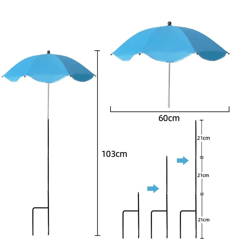 PflanzenSchutzschirm | Einstellbare UV-Abdeckung mit Erdspieß | Wetterfeste Schattenlösung | Ø 60 cm