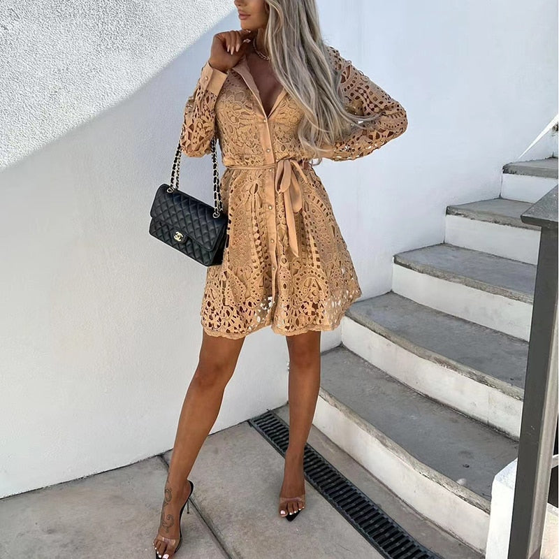 Robe Emma manches longues col V