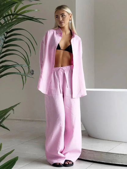 Soleya Linen Blend Two-Piece Set