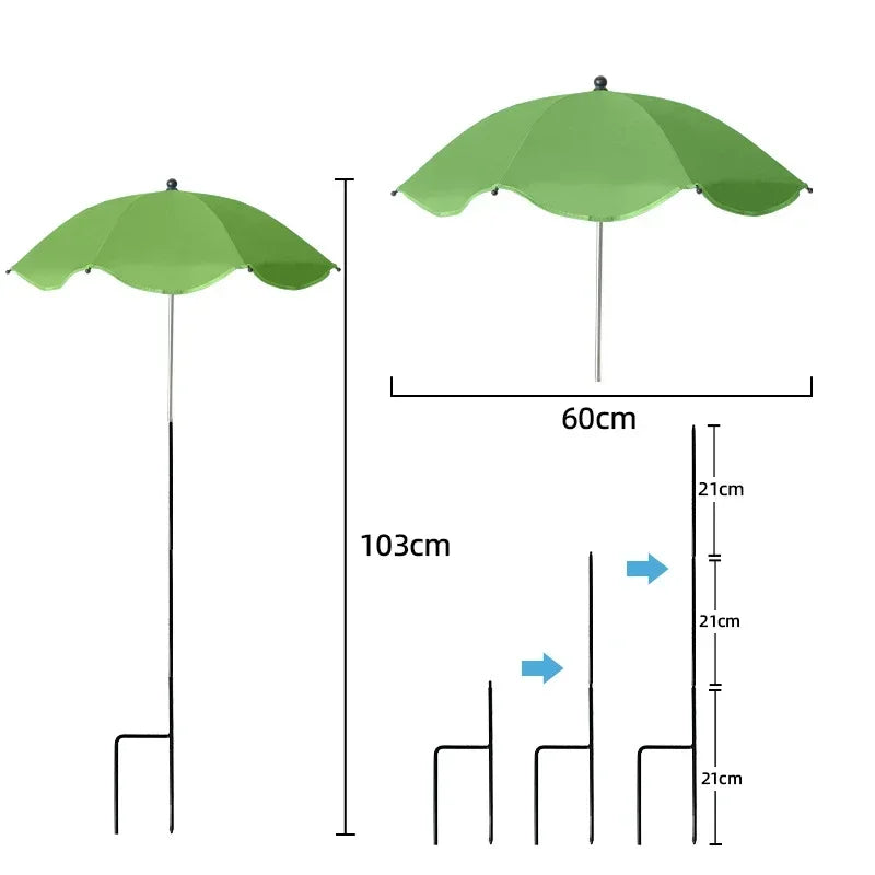 PflanzenSchutzschirm | Einstellbare UV-Abdeckung mit Erdspieß | Wetterfeste Schattenlösung | Ø 60 cm