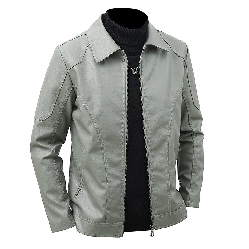 Enzo | Nowoczesna skórzana kurtka slim-fit