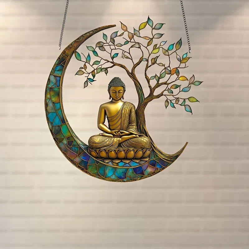 Acryl Zonvanger ZenLight | 2D Boeddha Decor | Raam- & Woonaccessoire | Spirituele Ruimtelijke Vormgeving