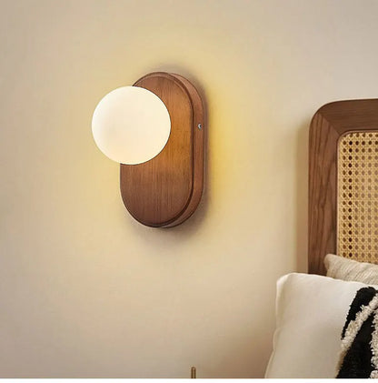 ZenLight Hikari Wandleuchte – japanische Wandleuchte aus Massivholz mit Milchglas | Vintage-Nordic-Design