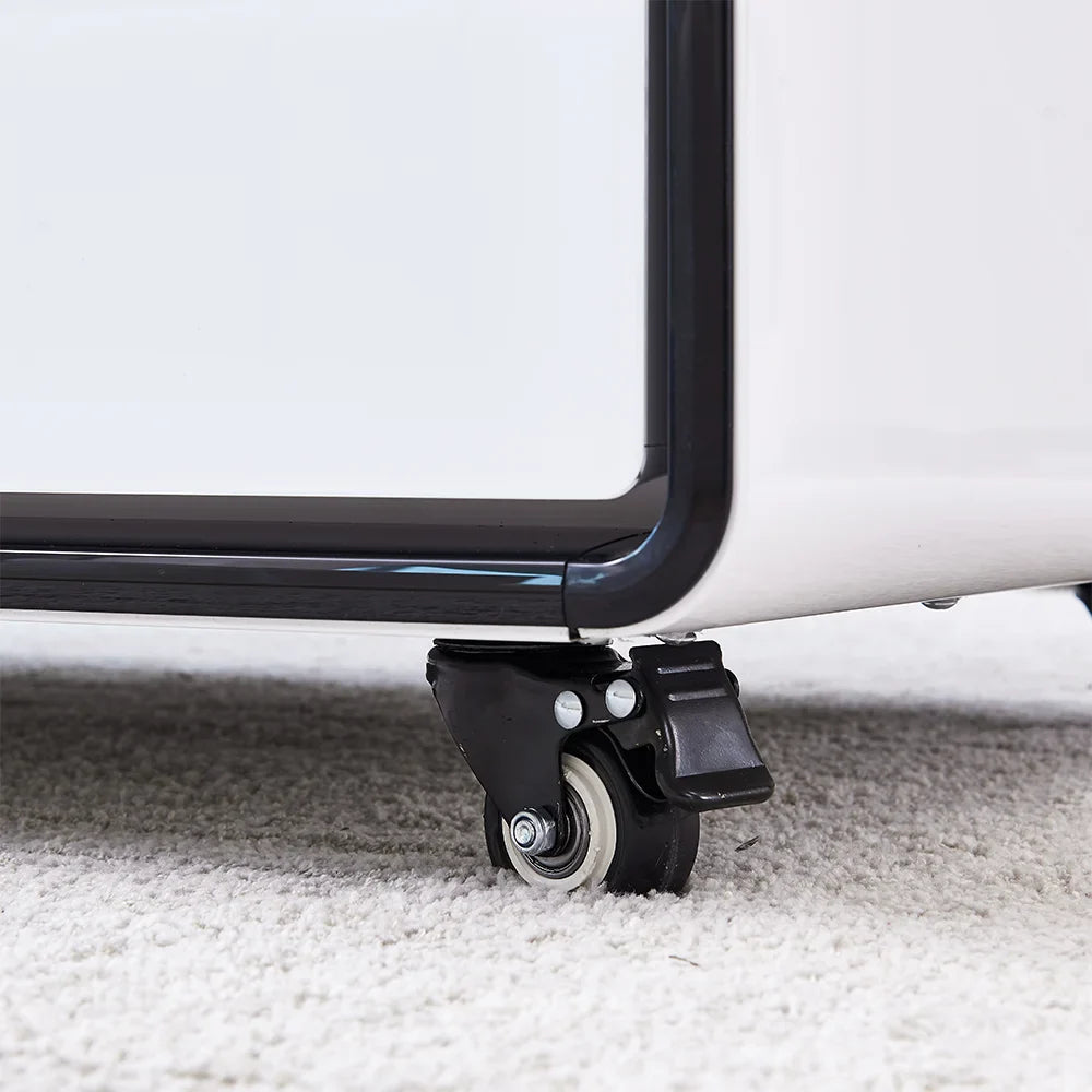 REDLIFE Smart Table Fridge Multifunctional Coffee Table with Wireless Charging and Two Cooler and Frozen Drawers for Living Room