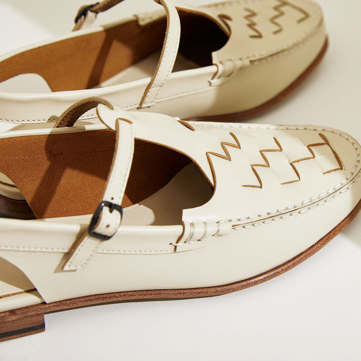 ELVIRA™ – Woven Leather Slingback Sandals
