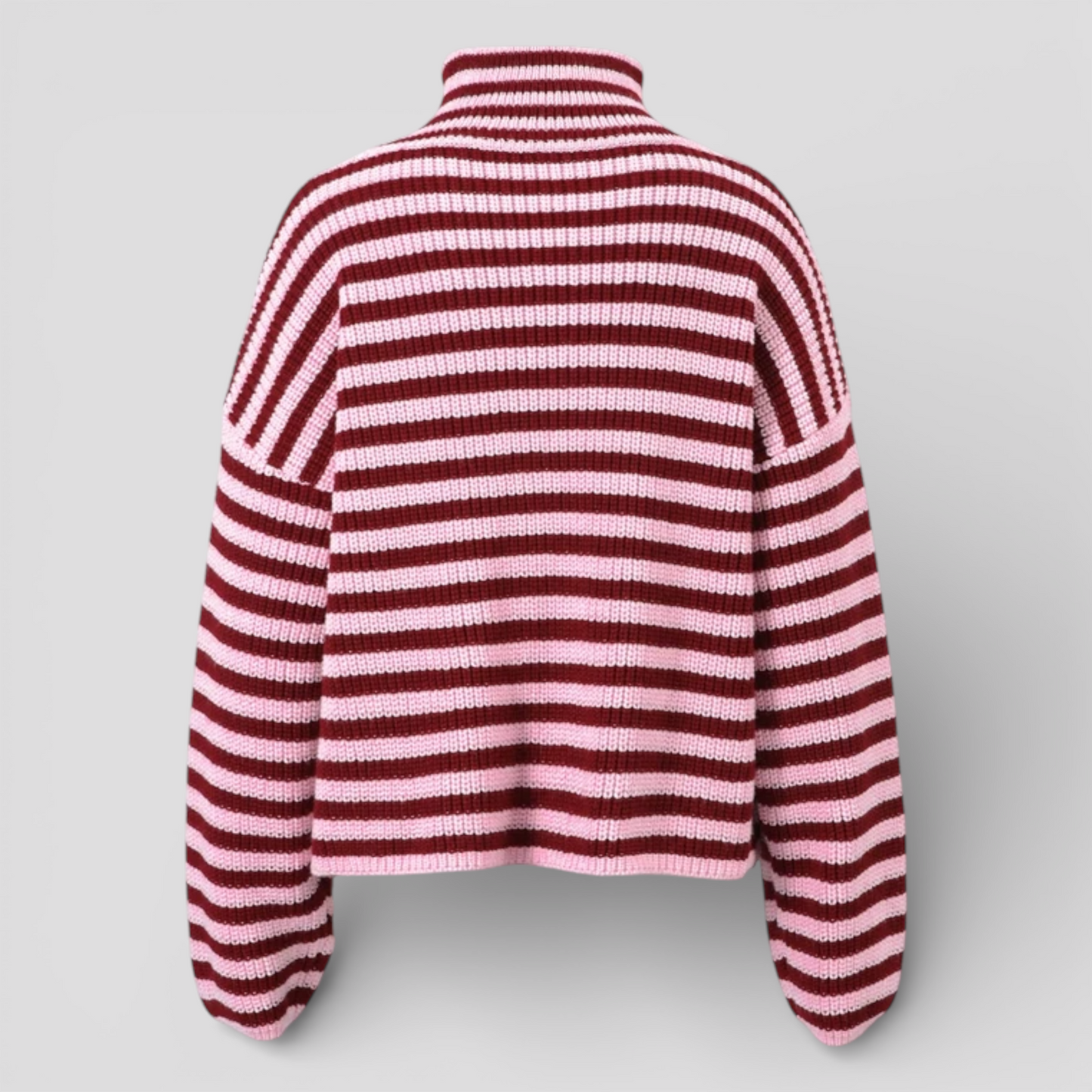 Pull Femme à Rayures Col Roulé
