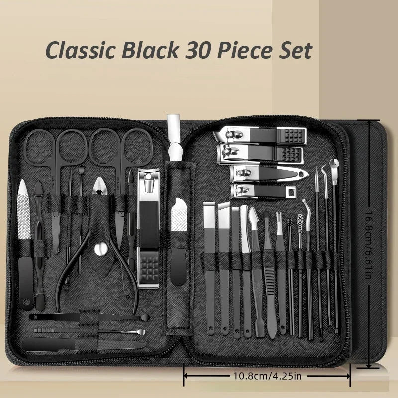 30 stks manicure set draagbare roestvrijstalen nagelknipper trimgereedschap schoonheid pedicure kit vingerverzorging nagelknipper schaar set Zorenza