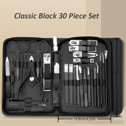 30 stks manicure set draagbare roestvrijstalen nagelknipper trimgereedschap schoonheid pedicure kit vingerverzorging nagelknipper schaar set Zorenza