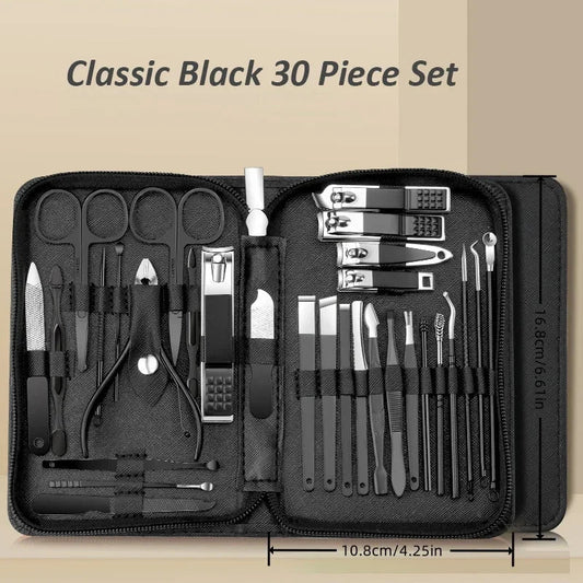 30 stks manicure set draagbare roestvrijstalen nagelknipper trimgereedschap schoonheid pedicure kit vingerverzorging nagelknipper schaar set Zorenza