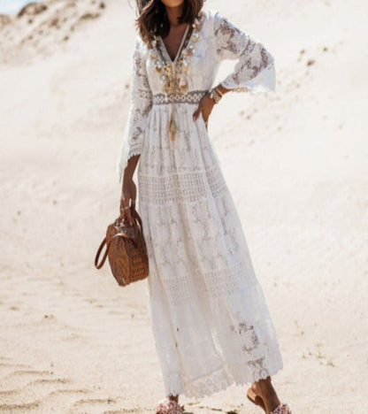 Robe longue bohème Emily coupe fluide décontractée